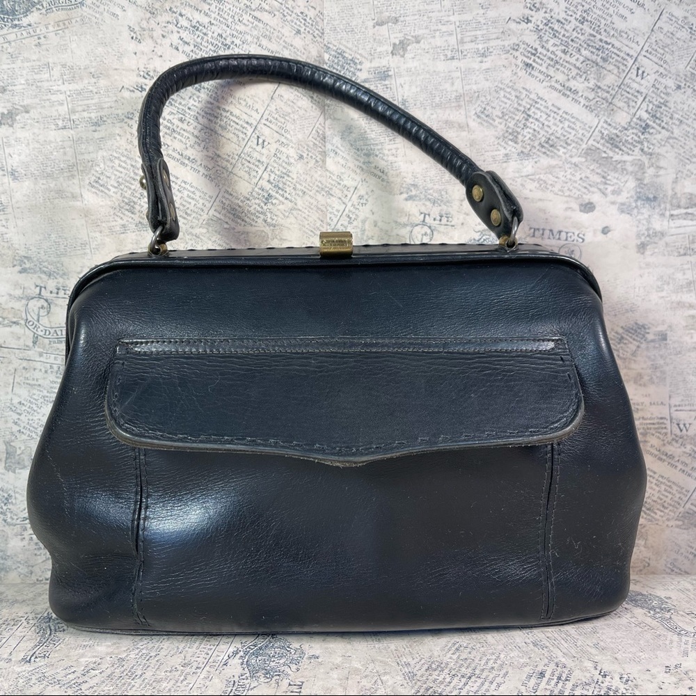 Vintage Ronay for Joseph Magnin Store Handbag Leather Purse Retro Structured Bag